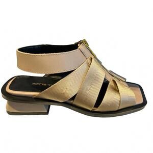 NEW ALL BLACK women's zippy lady sandals in taupe